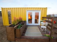 simple cabins made from shipping container